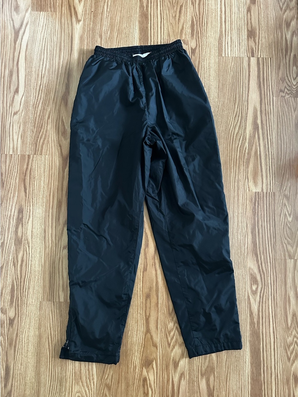 Vintage White Tag 90s Nike Windbreaker Track Pants Ankle Zip Black